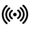 Circle with waves emanating on the left and right, representing promotion